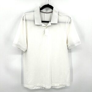 LULULEMON Men's White Short Sleeve Athleisure Casual Polo Shirt Size Medium